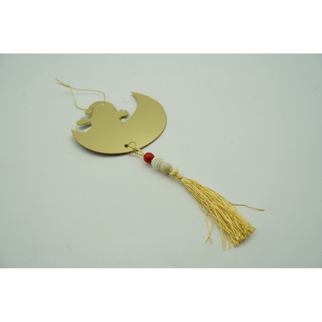 Ornament brad, Flippy, Luna, Auriu, Lucios, 10*25CM, Acril, Interior/ Exterior