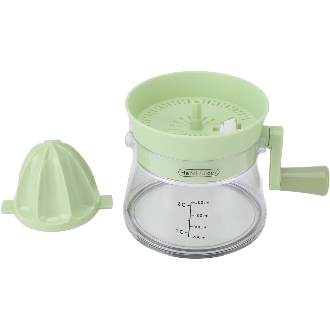 Storcator de Citrice Manual, Flippy, Rezistente, Usor de Folosit si Depozitat, Durabil, Calitativ, 16.5x13cm, Transparent/ Verde