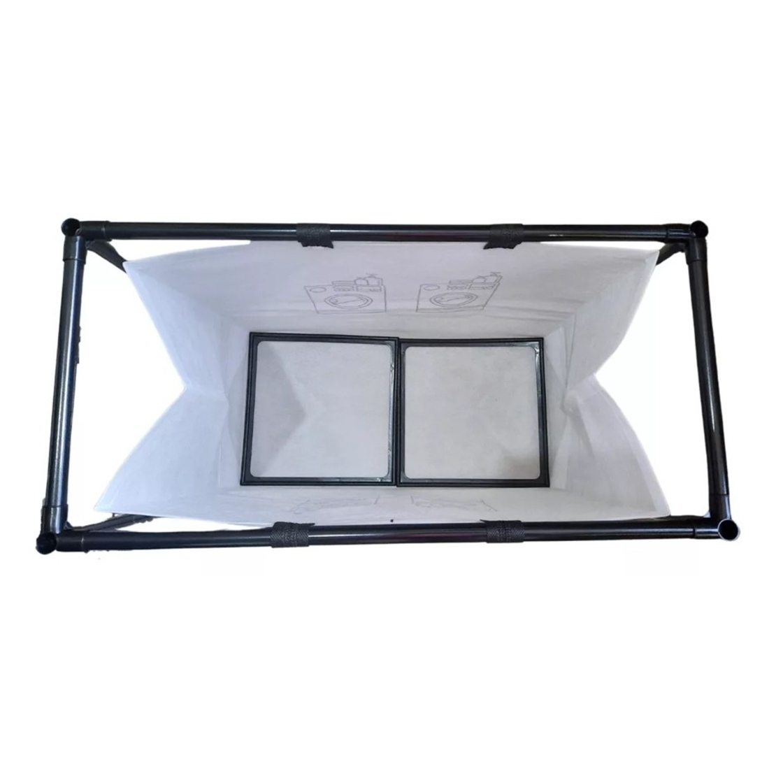 Cos de Rufe, Flippy, 1 Cos, Cadru de Otel Inoxidabil, 97 x 44 x 57 cm, Negru