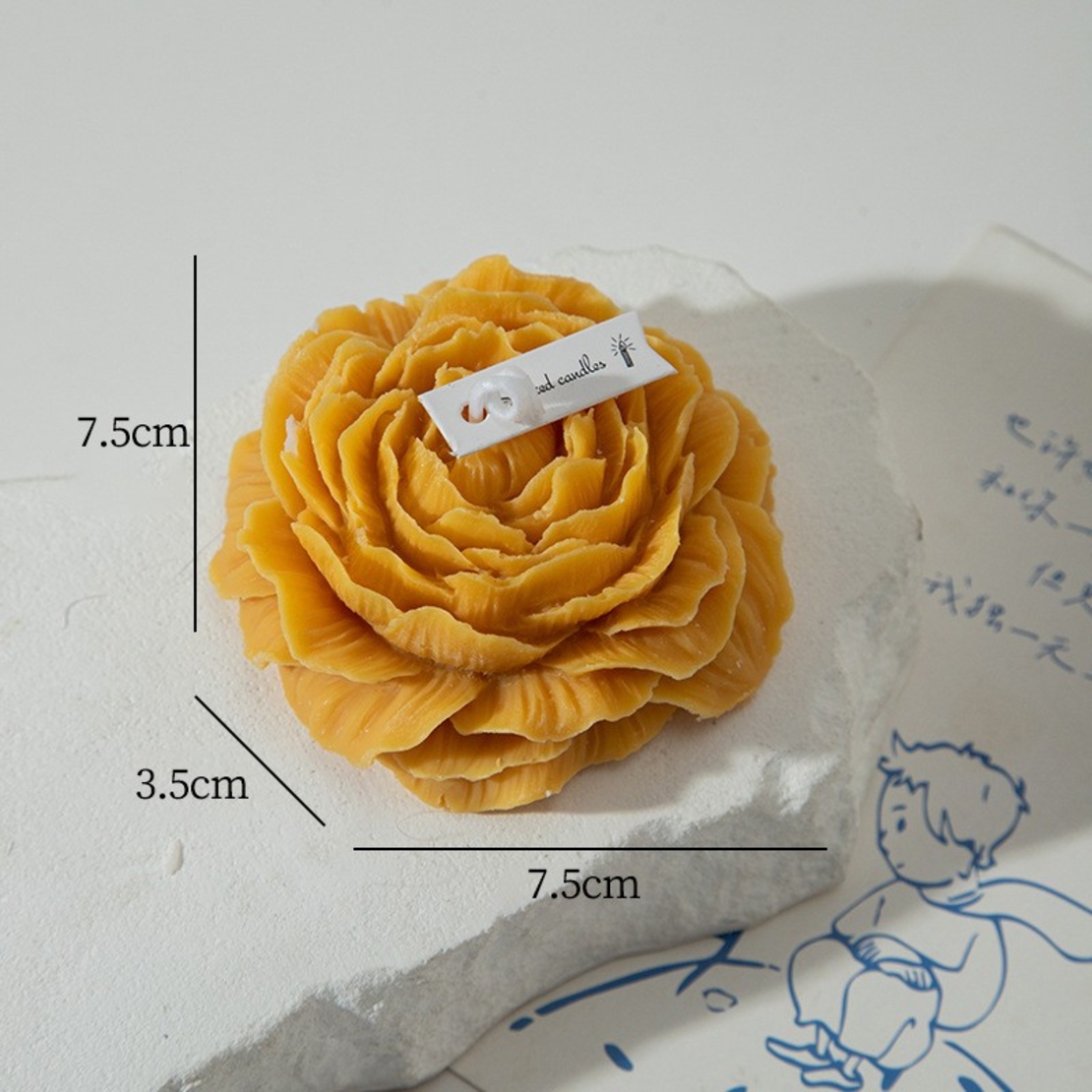 Lumanare Parfumata, Flippy, Model Trandafir, Ardere 10h, 70 g, 7.5 x 3.5 cm, Parfum de Citrice, Portocaliu