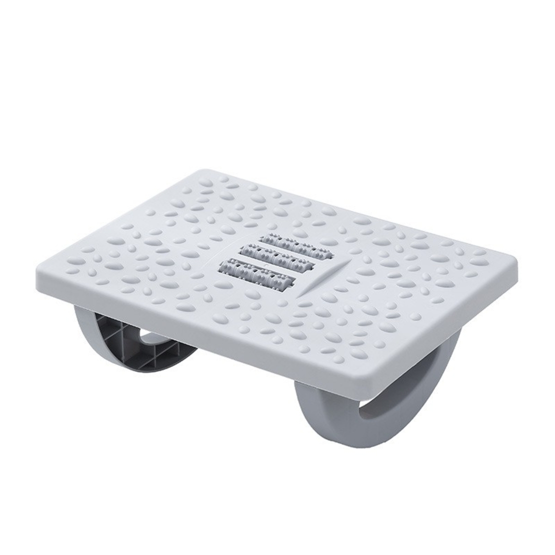 Suport Ergonimic pentru Picioare, Flippy, Plastic, cu Role de Masaj pentru Talpi, pentru Birou, Usor de Transportat, Detasabil, 33.5x24x12 cm, Gri