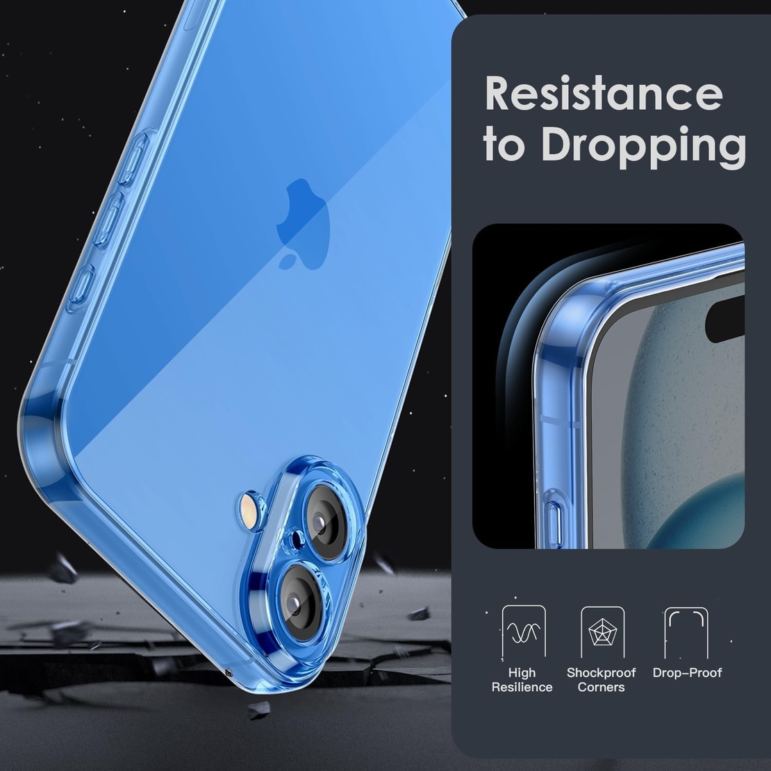 Husa de Protectie, Compatibila cu Apple iPhone 16 Plus, TPU, Antisoc, Rezistenta la Impact, Protectie Camera, Transparenta