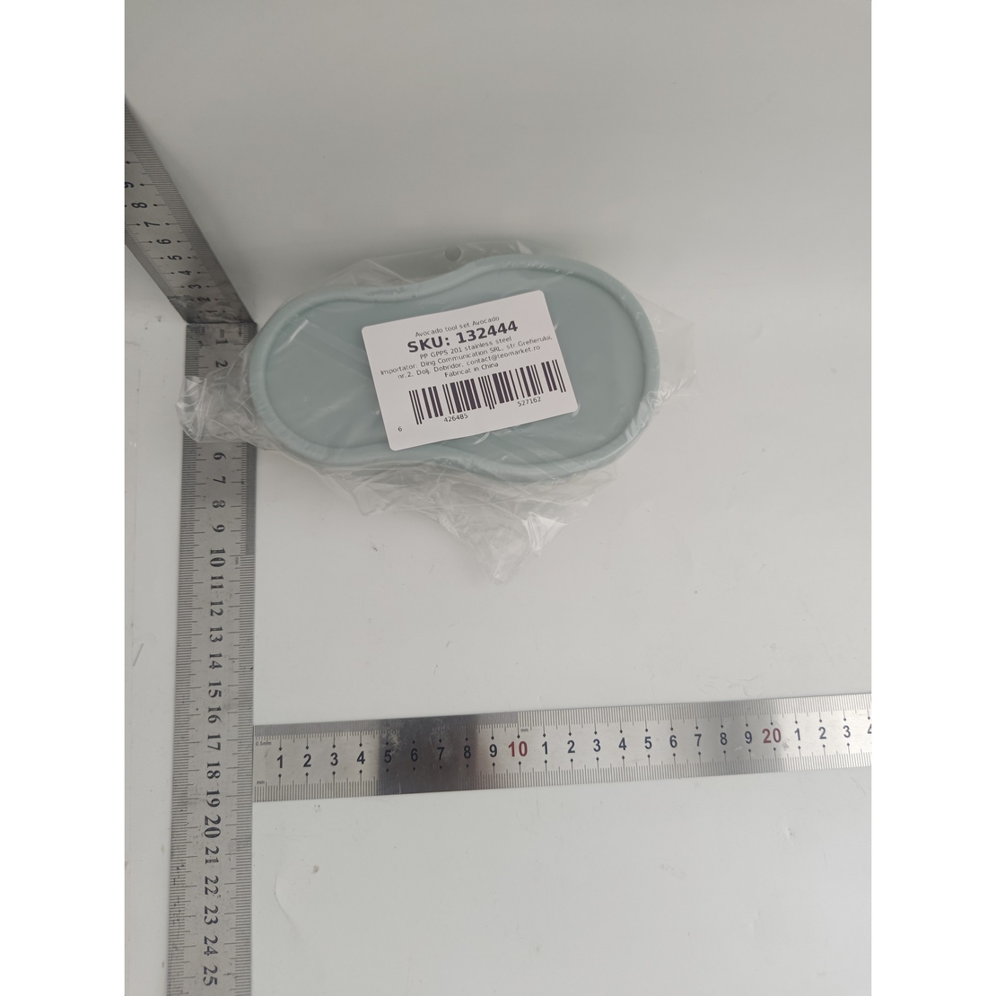 Recipient de Depozitare Avocado 5in1, Flippy, Etans, pentru Frigider, din Plastic, Dispozitiv de Taiat, Curatat, Feliat, 15x4.5x7 cm, Gri