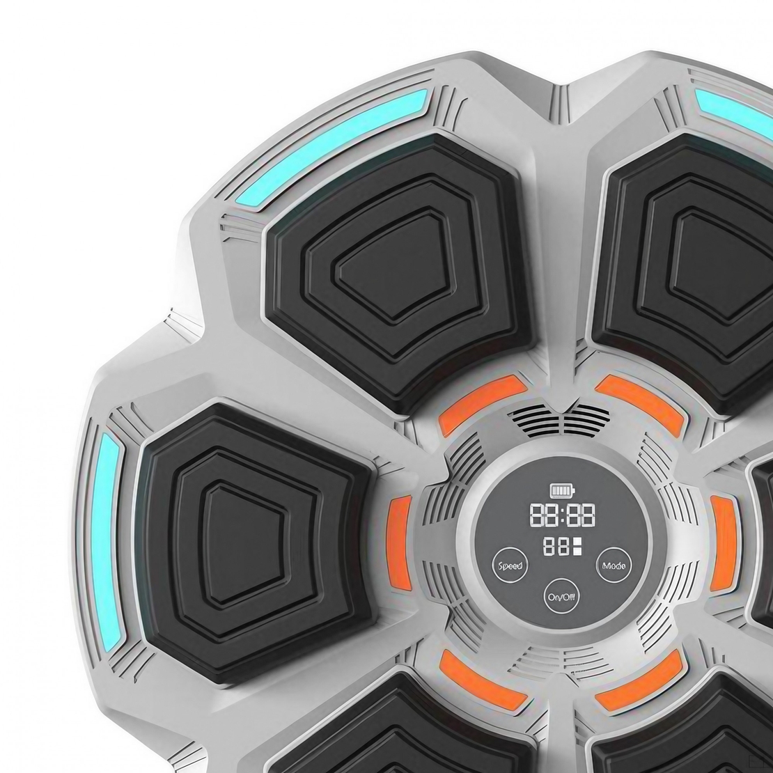 Tinta Lovituri Box Montabil pe Perete, Flippy, Gri, Difuzor, Bluetooth, Iluminare LED, 41.5 x 6.5 x 42 cm, Manusi Incluse