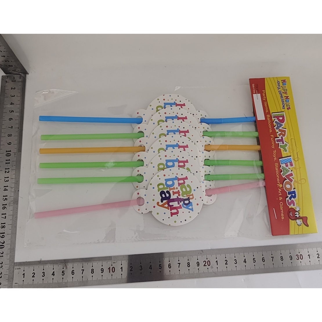 Set 6 Paie, Flippy, Colectia Happy Birthday, 26 cm, din Carton/Plastic, Multicolor