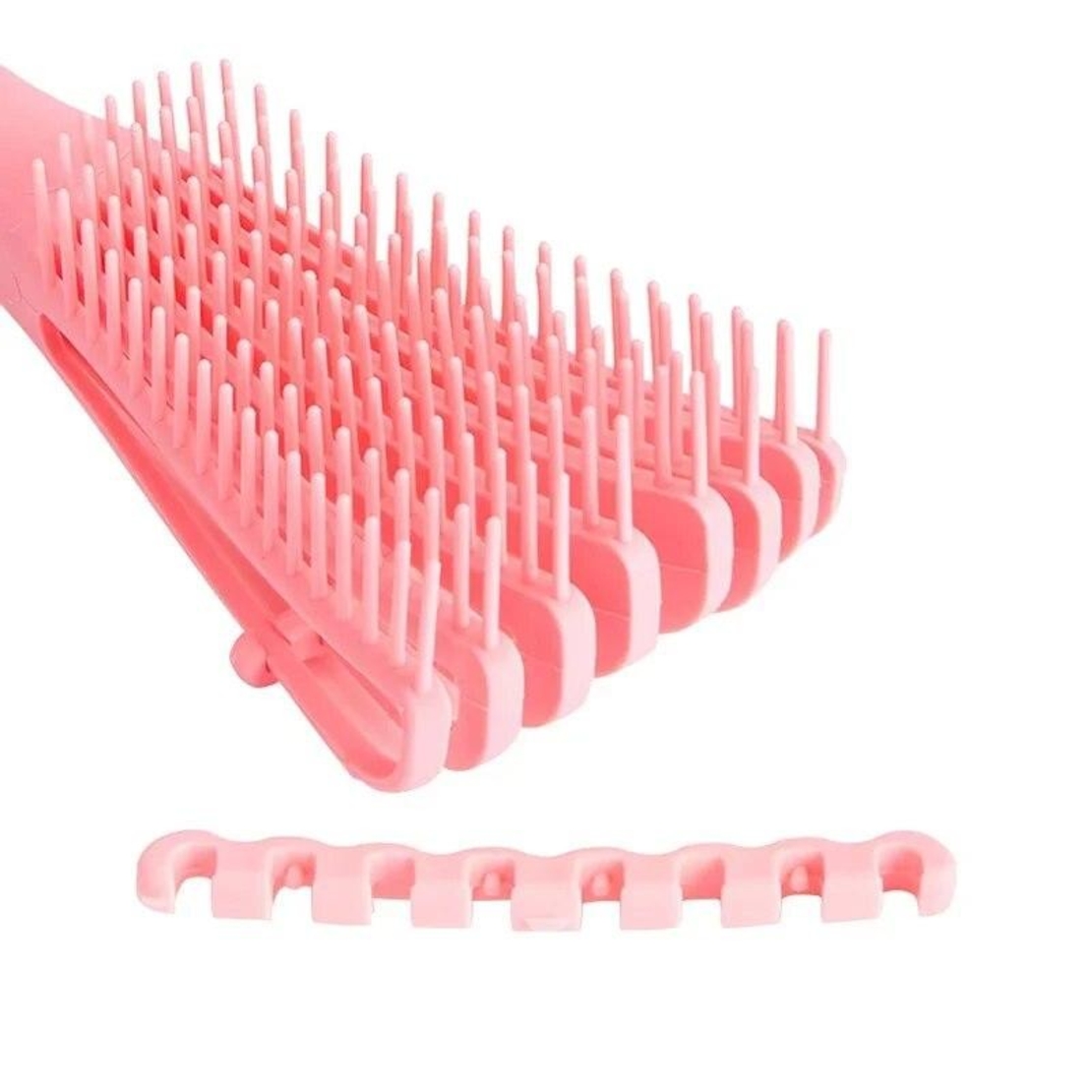 Perie Flexibila, Flippy, pentru Descurcat Par Cret/Umed si Uscat, 8 Brate Mobile, din TPE, 24.5 x 4.5 x 2 cm, Roz