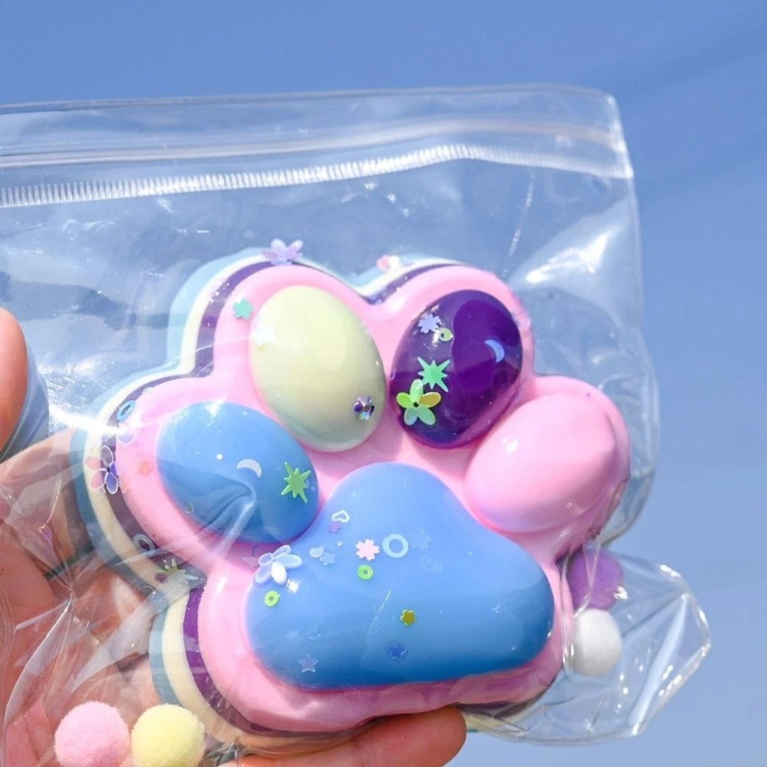 Jucarie Antistres Squishy, Flippy, Revenire Lenta, Model Labuta de Pisica, Squishy, BIG 12.5 x 10.5 cm, 220 g, Model 20, Multicolor Roz Mov