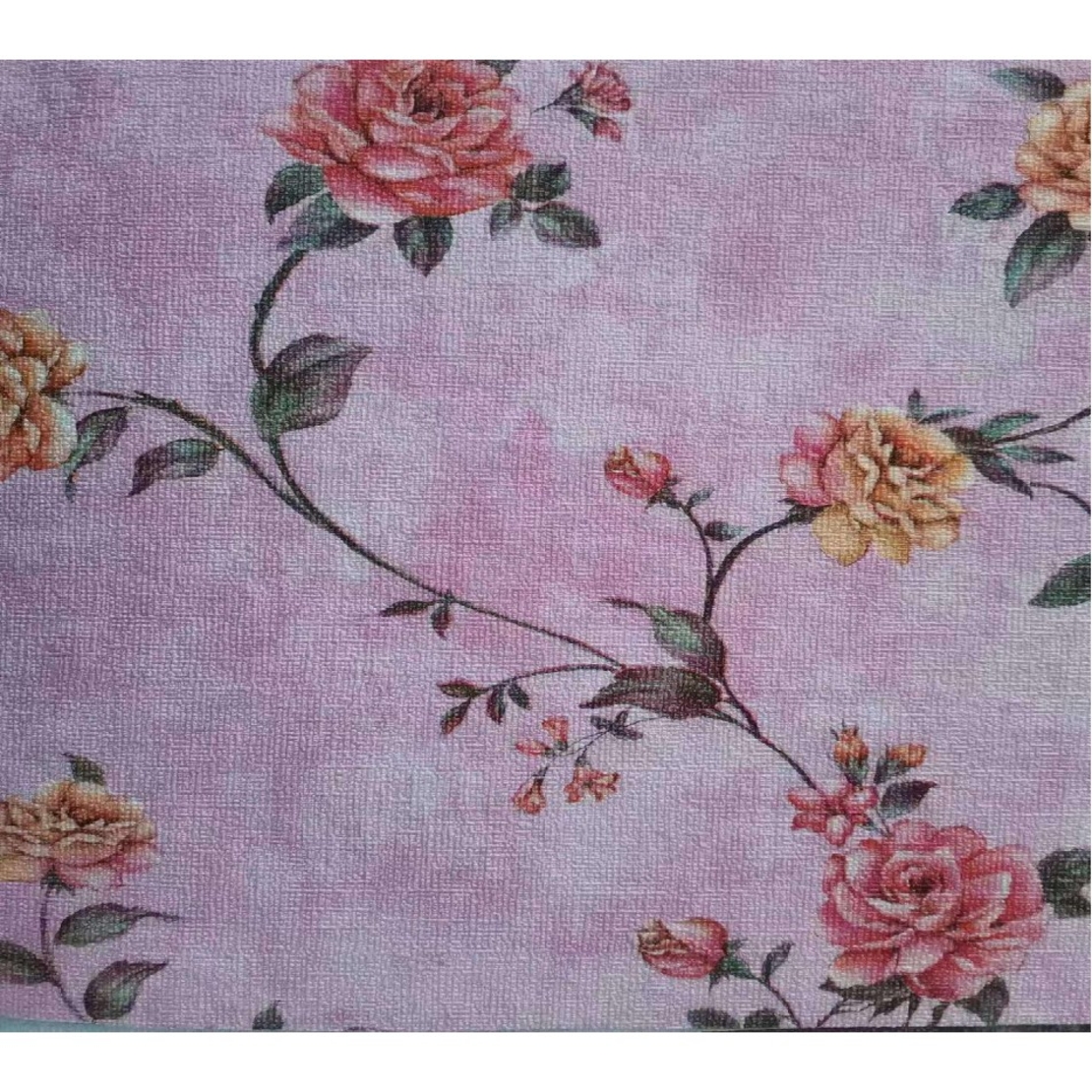 Rola Autoadeziva pentru Perete, Flippy, din Panza, 10 m, Rezistenta la Umezeala, 2.5 mm Grosime, Model Trandafiri, Roz