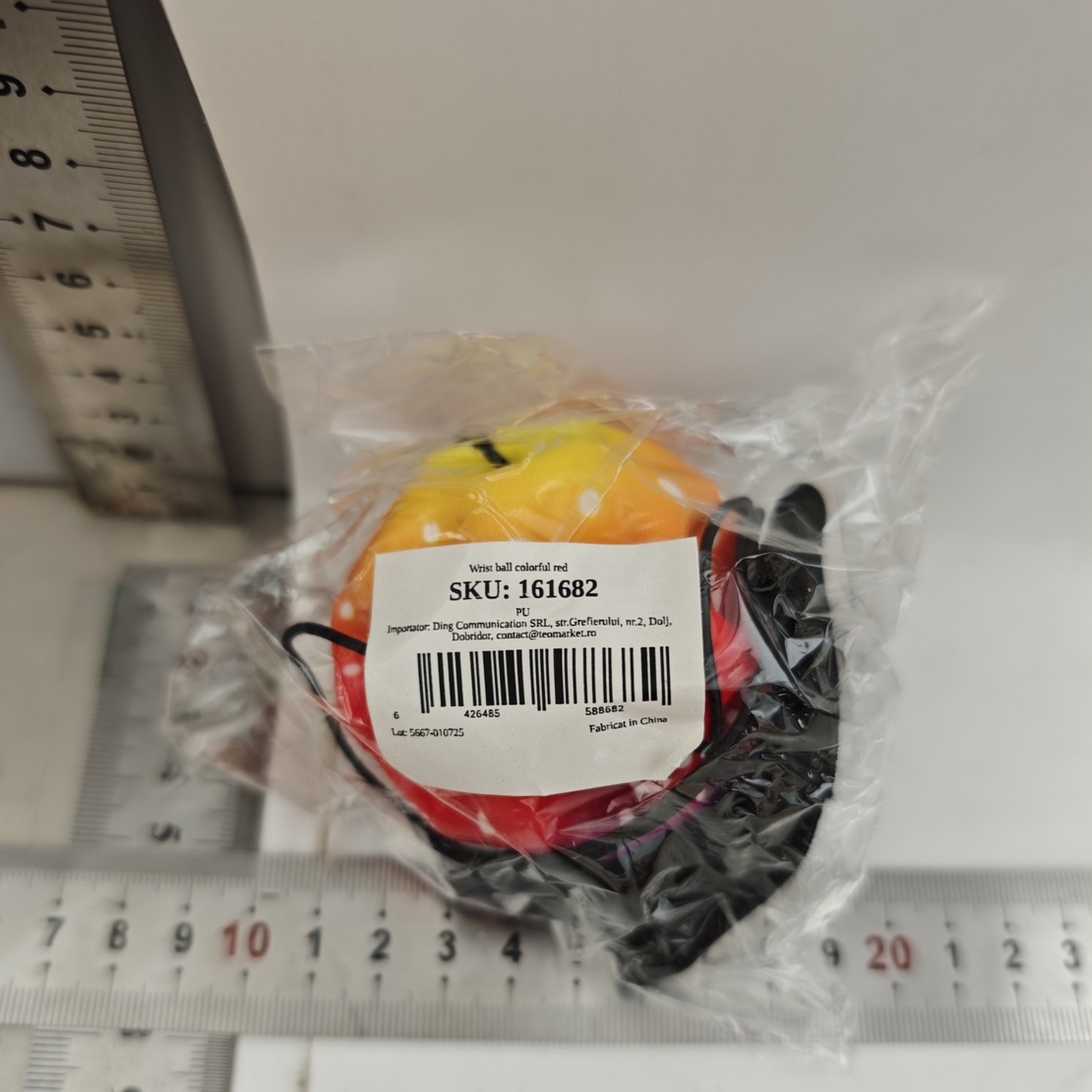 Minge Saltareata Hiperelastica, Flippy, Space Moon Ball foarte Elastica, Antistress pentru Copii, Diametru 66 mm, Multicolor Rosu