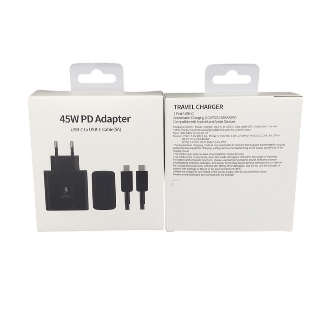 Incarcator Super Fast Charge, Flippy, Adaptor Fast Charge 45W, 5A, PD 3.0, Cablu 1m, Incarcator Fast Charge USB Type-C, Negru