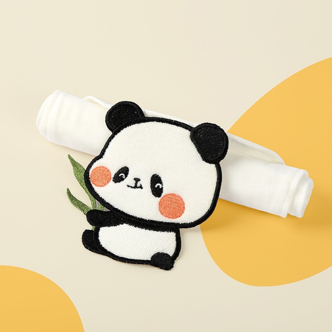 Prosop Absorbant, Flippy, din Bumbac, pentru Bebelusi, 19x28 cm, Model Panda, Alb