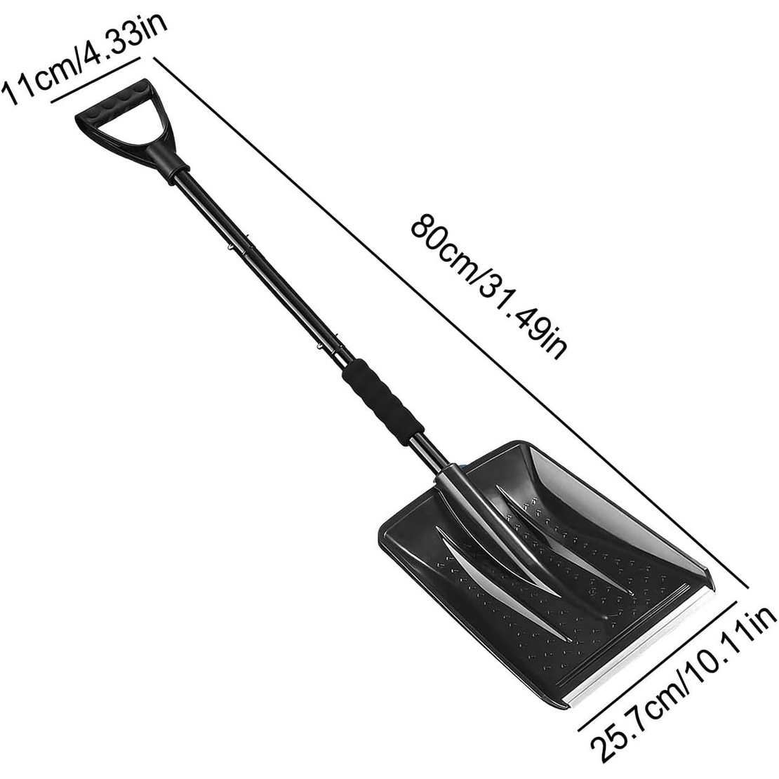 Lopata de Zapada, Flippy, Multifunctionala, Demontabila, cu Maner Antiderapant, Aluminiu, Plastic, Solutia pentru Iarna, pentru Deszapezire, 80x11x25.7 cm, Neagra