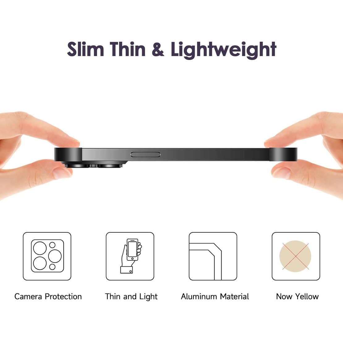 Husa Metalica Edgeless Compatibila cu iPhone 16 Plus, Flippy, Protectie pentru Colturi si Camera, Aliaj Aluminiu, Antisoc, Antizgariere, Negru