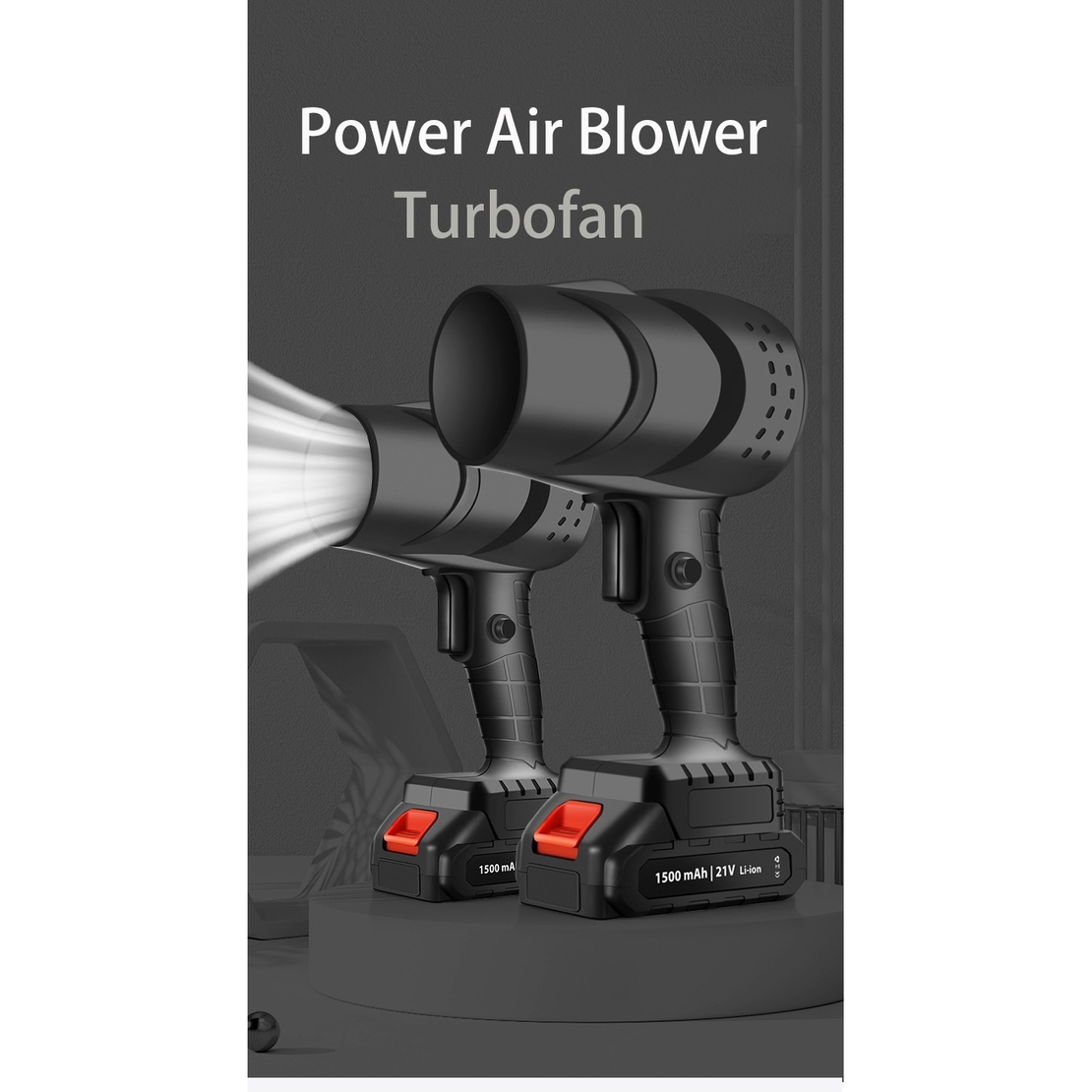 Suflanta de Aer Multifunctionala Portabila, Flippy, Incarcare Auto, pentru Gratar, Masina, Indepartare Frunze si Praf, 1500 mAh, Viteta de Rotatie 25000 RPM, 2 Baterii de Li si Incarcator, Negru