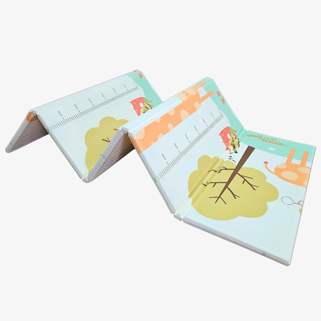 Covoras de Joaca pentru Copii Termic cu 2 Fete, Flippy, Model Girafe si Pinguini, cu Spuma, Impermeabil, Antiderapant, 200cm x 180cm x 1cm