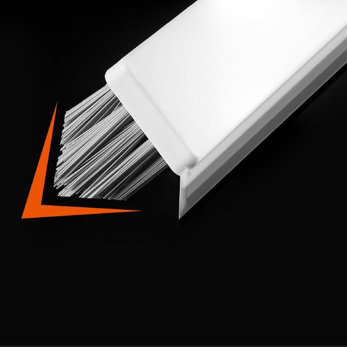 Perie de Curatare pentru Podele si Rosturi, Flippy, Lungime Maner 105 cm, Capat Pivotant 180 Grade, Peri din PP, Otel si Plastic, Cleste pentru Scame si Par Inclus, Alb