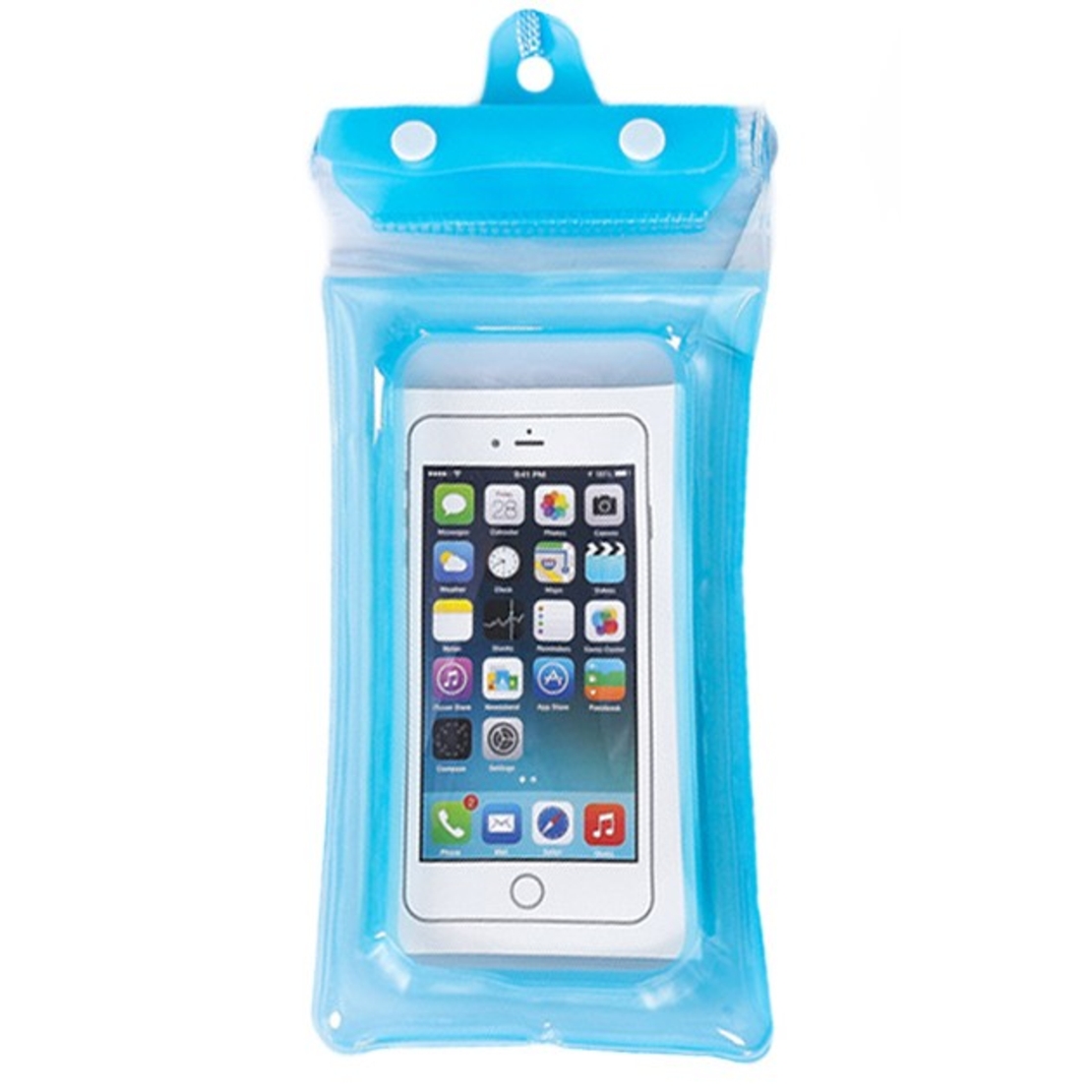 Husa subacvatica Zip Waterproof Flippy, Snowproof, Universala, Impermeabila, cu Snur, pentru telefon sau documente, Bleu