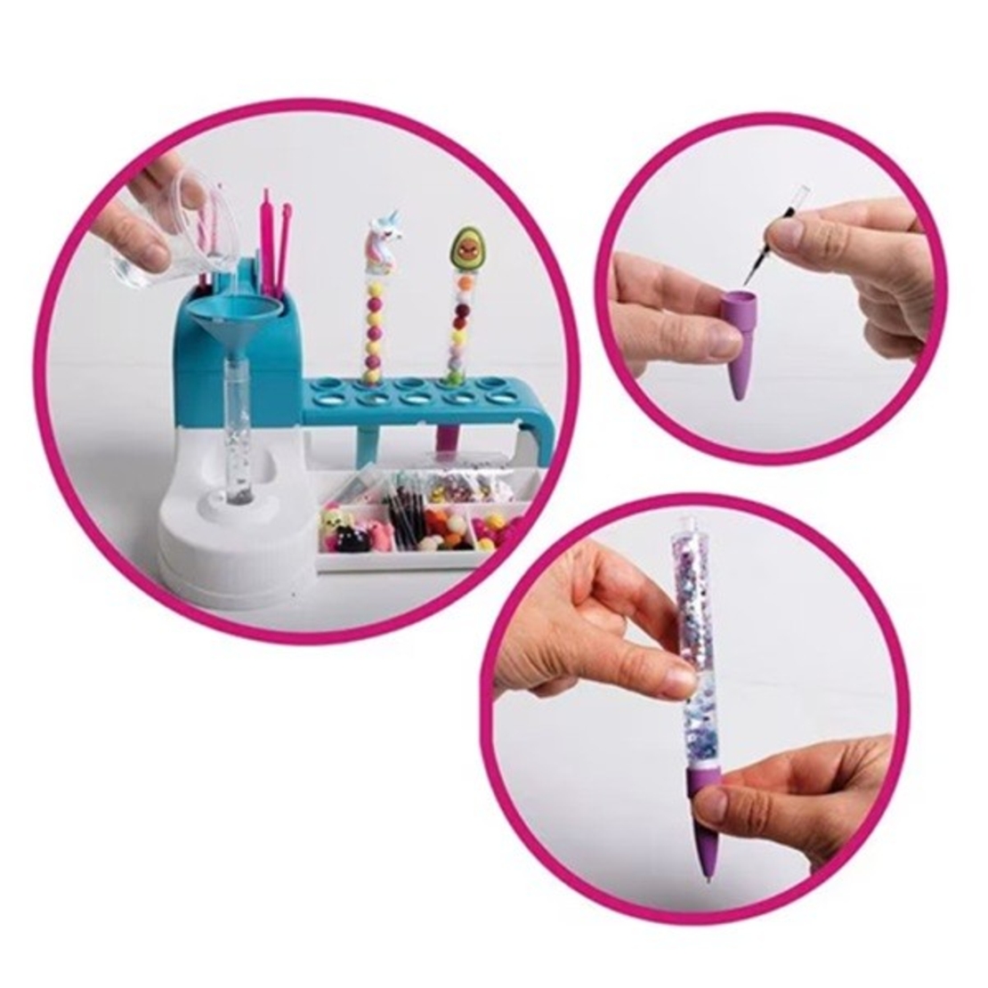 Set de Creatie, Flippy, Stiloul Magic, +6 Ani, peste 50 de Accesorii, Laborator de Creatie Pixuri, 34 x 31 x 8 cm, Multicolor