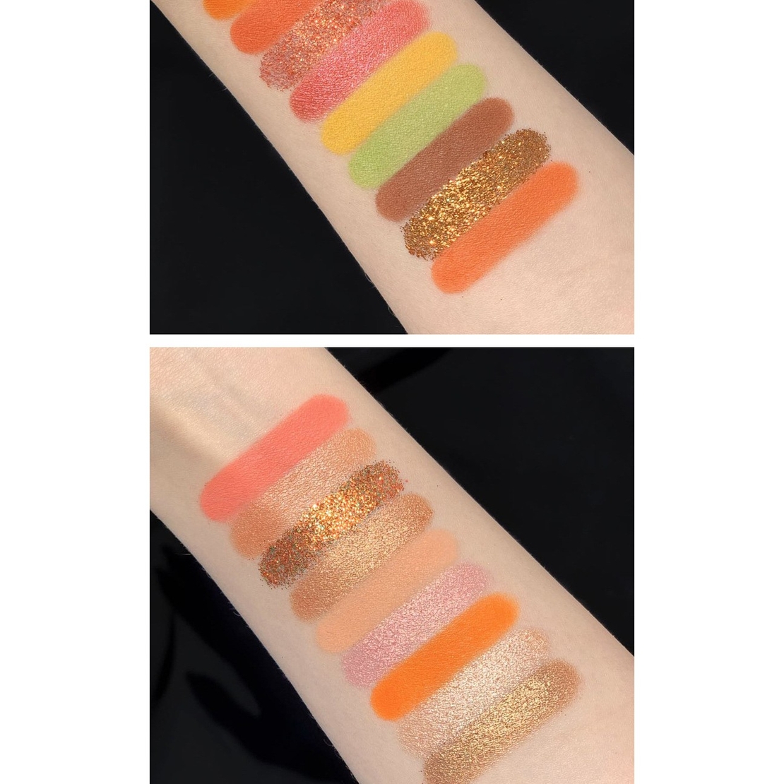 Paleta de farduri cu 40 de culori pigmentate, Maro cu sclipici,  Flippy