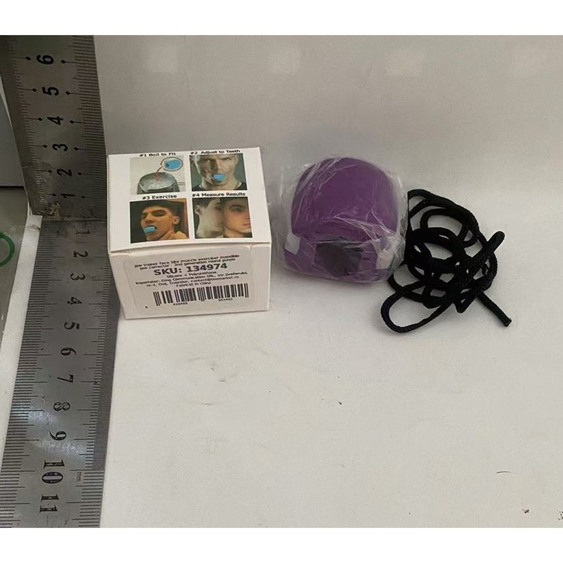 Dispozitiv de Tonifiere Faciala, Flippy, din Silicon, Corectare Mandibula/Maxilar, Mov