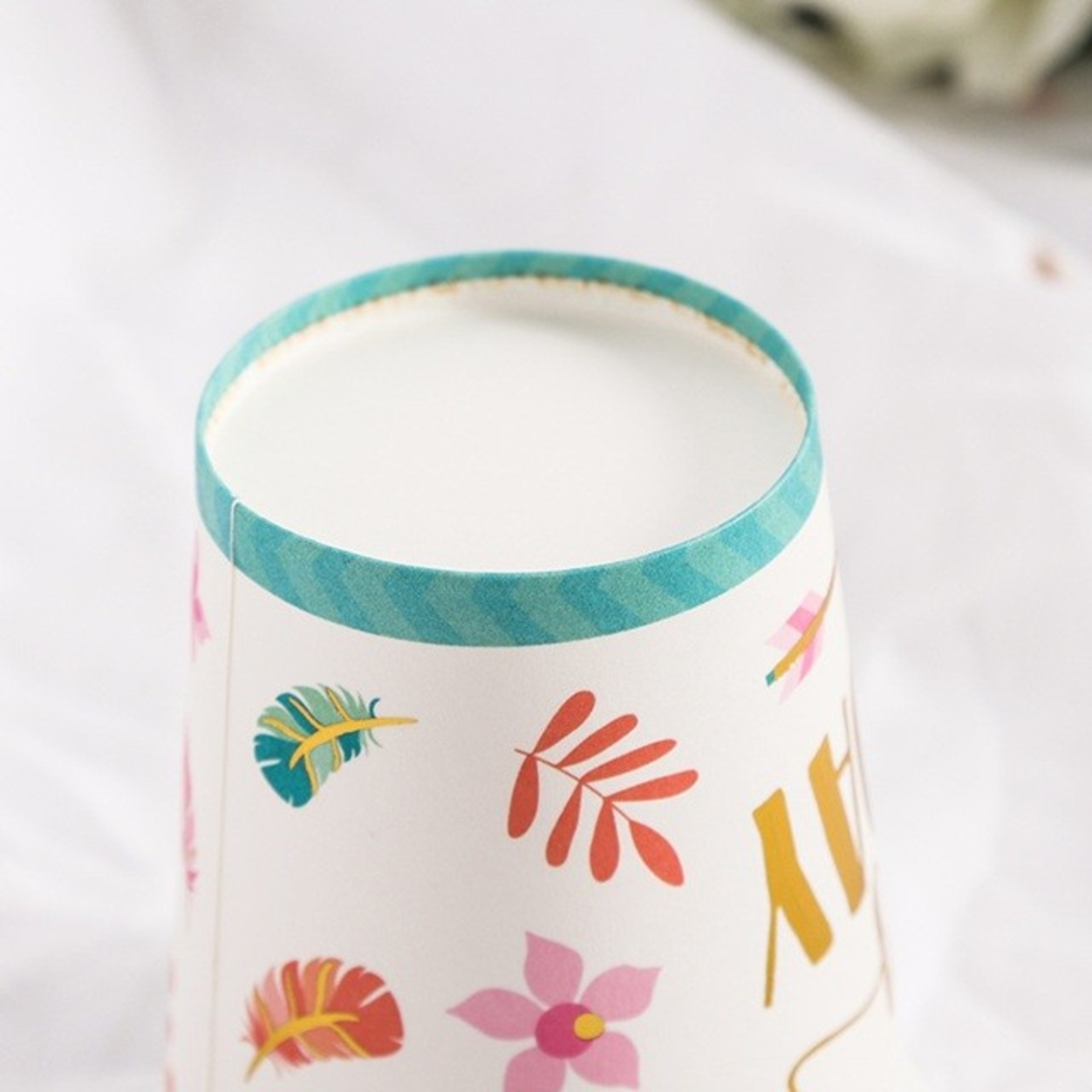 Set 10 Pahare, Flippy, Imprimeu Happy Birthday Gold, din Carton, 250 ml, 7.5 x 8.5 x 5.2 cm, Multicolor