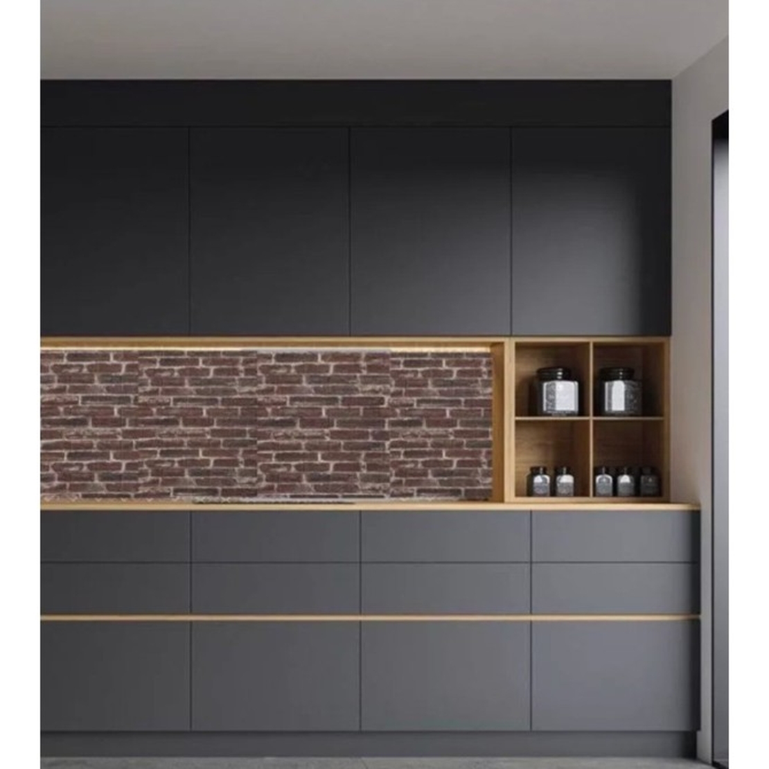 Set 10 Stickere de Perete, Flippy, Autoadezive, 70 x 77 cm, 4 mm Grosime, Suprafata Acoperita 5.3 mp, din PVC, Model Caramida Rosie, Caramiziu