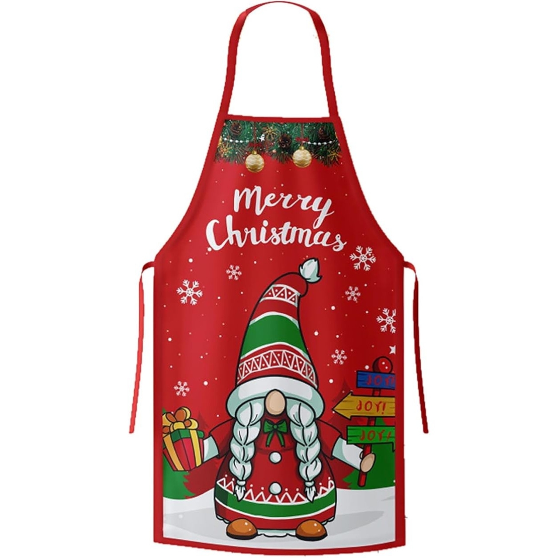 Sort de Bucatarie Decorativ, Flippy, Tema Craciun, 50 x 70 cm, Model Elf, din Poliester, Rosu