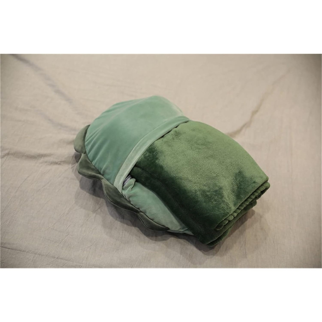 Patura 2in1 pentru Pat sau Canapea, Flippy, Model Jucarie Dinozaur cu Spatiu de Depozitare Patura, Microfibra, 1x1.7 m, Verde