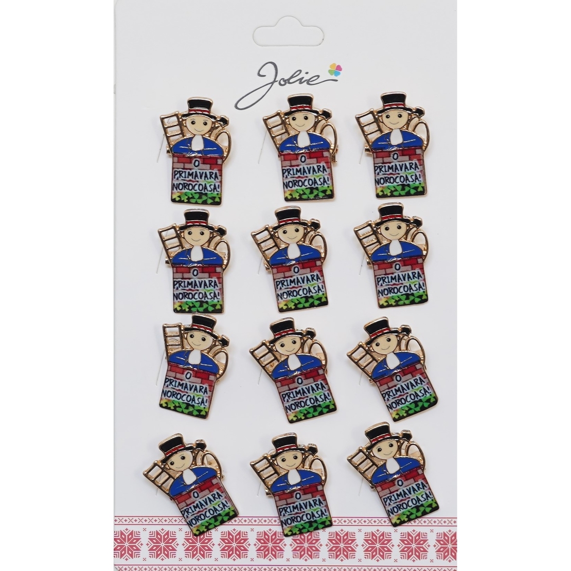 Set 12 Brose Martisor Primavara Cosar cu Mesaj Primavara Norocasa