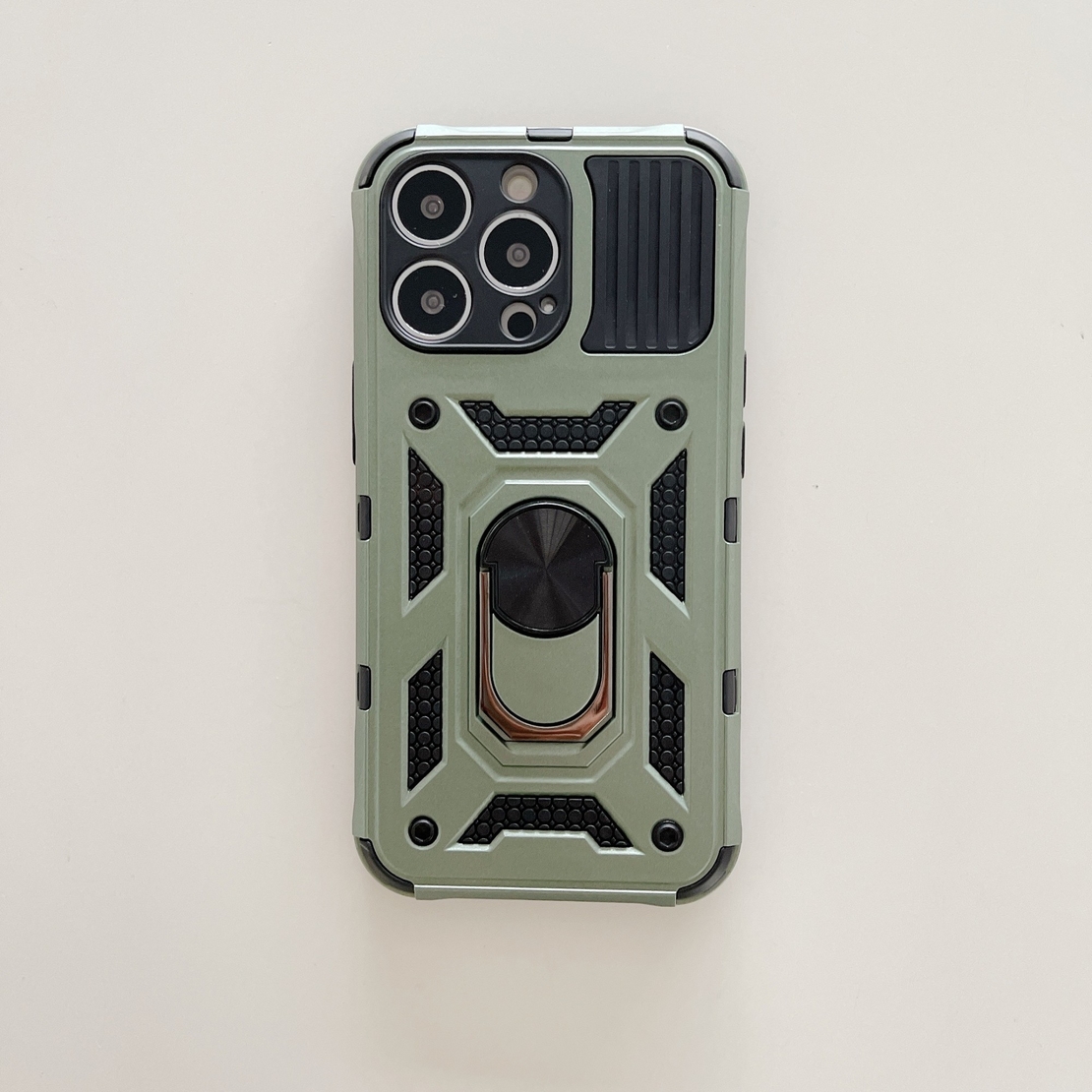 Husa de protectie Flippy compatibila cu Apple iPhone 13 Pro Defender Model 4 cu suport,Verde