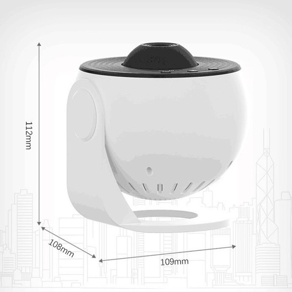 Lampa Tip Proiector Galaxie, Flippy, pentru Dormitor, Tematica Cer Instelat, Model Glob, HD, Rotire 360 de Grade, 13 Imagini, Incarcare USB, 5 W, 11.2x10.8x10.9 cm, Alb Negru