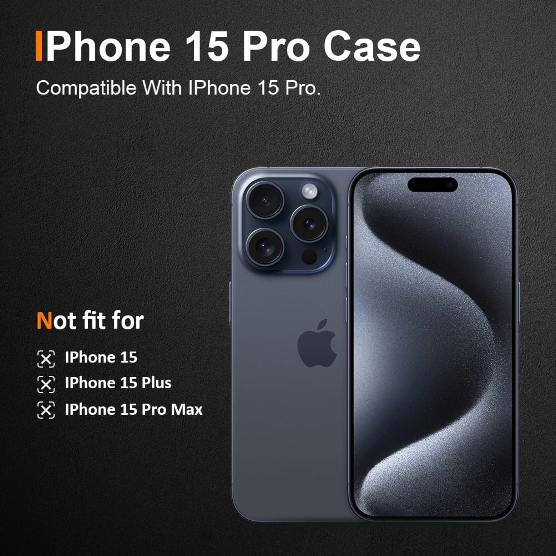 Husa de Protectie din Silicon, pentru Apple iPhone 15 Pro, PC, Antisoc, Rezistenta la Impact, Transparenta
