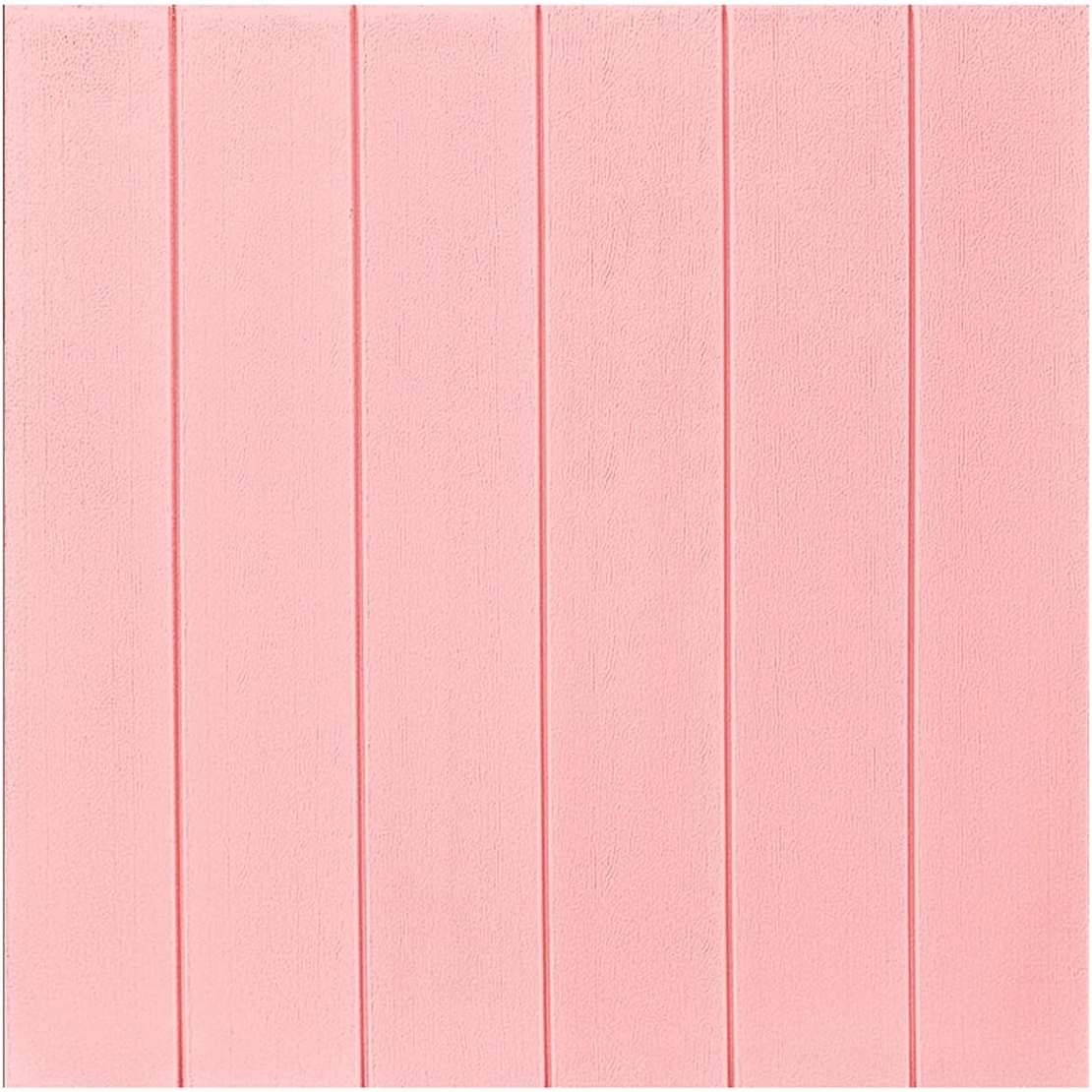 Set 10 Placi Tapet 3D, Flippy, 70 x 70 cm, Grosime 3 mm, din Rasina, Tip Placi de Lemn, Suprafata Acoperita 4.9 mp, Roz Pudrat