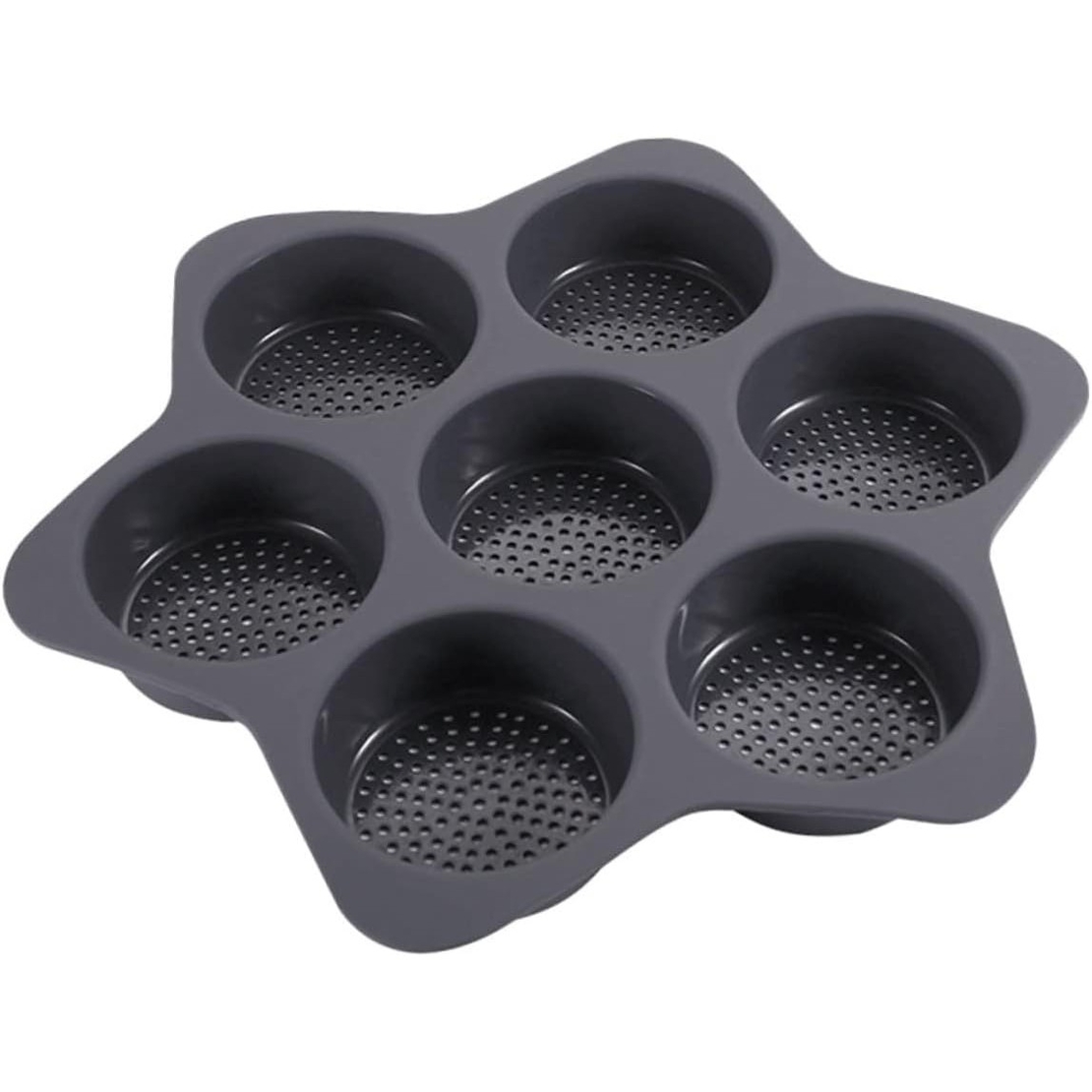 Forme de Silicon pentru Copt, Flippy, 7 Forme Rotiunde, pentru Burgeri si Prajituri, 38.5 x 4 cm, Negru