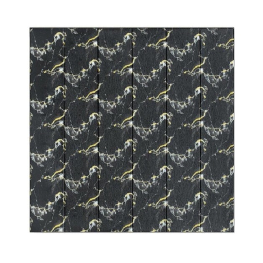 Set 10 Placi Tapet 3D, Flippy, 70 x 70 cm, Grosime 3 mm, din Rasina, Tip Placi de Lemn, Suprafata Acoperita 4.9 mp, Negru