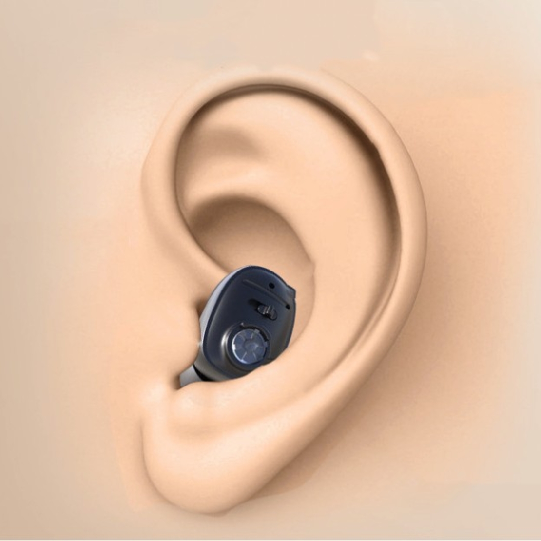 Aparat Auditiv Intraauricular In-Ear, Flippy, Amplificator de sunet pentru Auz, Minuscul Design Nou, 14 x 10 x 3.8 cm, 116 gr, Negru