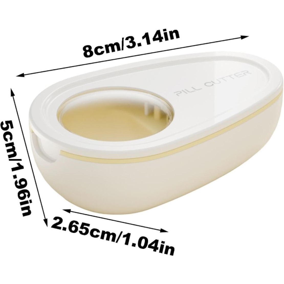 Cutie Taiat Pastile si Depozitare Medicamente, Flippy, Alba, 8x5x2.65 cm, Compacta si Portabila, Ideala Pentru Calatorii