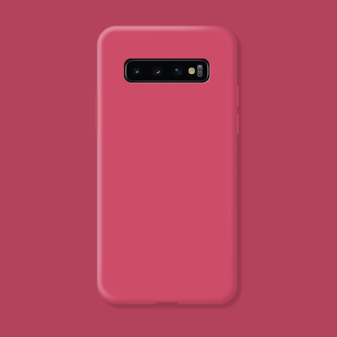 Husa protectie Flippy compatibila cu Samsung Galaxy S10 Liquid Silicone Case Fuchsia
