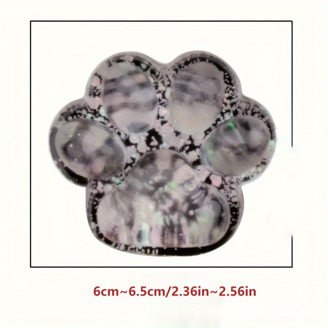 Jucarie Antistres Squishy, Flippy, cu Revenire Lenta, Squeeze Pinch Family, Model Labuta de Pisica cu Sclipici, 6.5x6 cm, 60g, Ambalaj Transparent, Alb-Negru