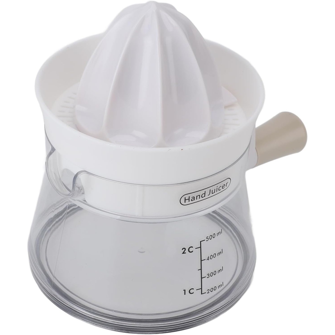 Storcator de Citrice Manual, Flippy, Rezistente, Usor de Folosit si Depozitat, Durabil, Calitativ, 16.5x13cm, Transparent/ Alb