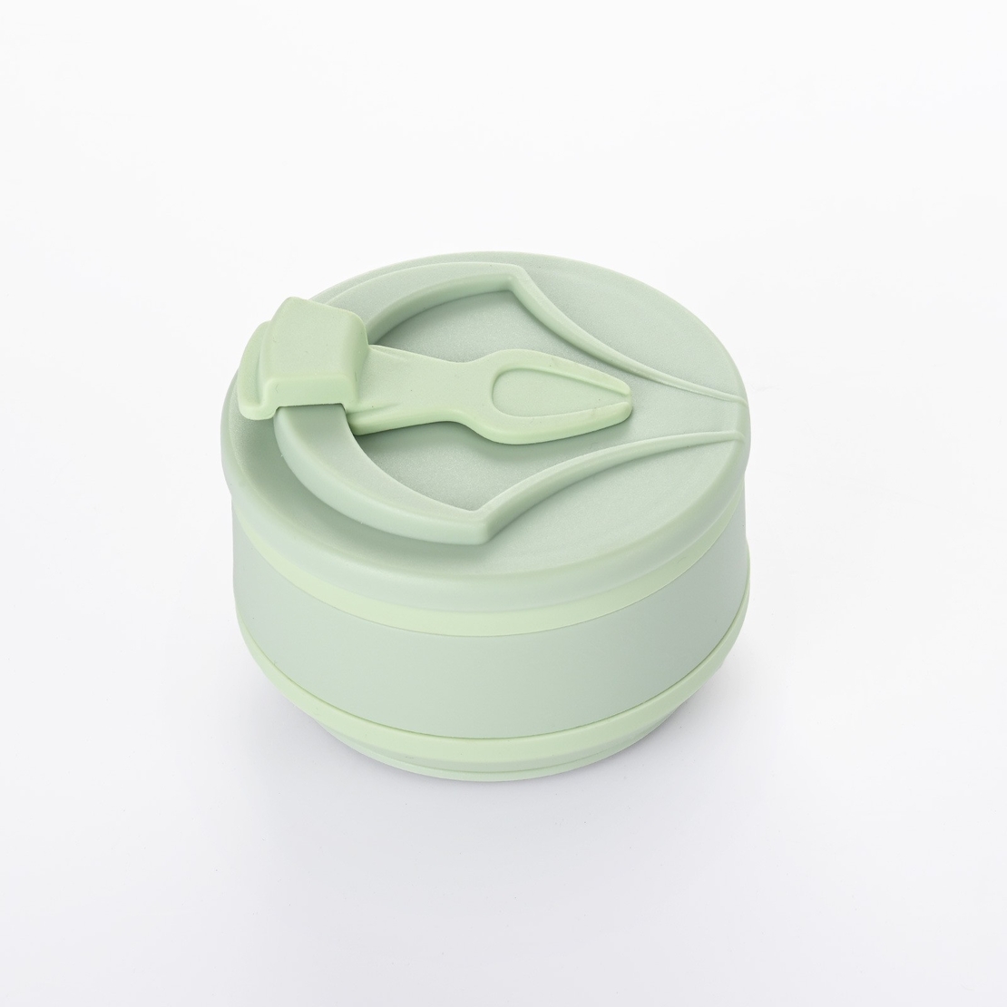 Pahar pliabil din silicon Flippy, pentru calatorii, camping, 350 ml,  8.2x6.3x9.1 cm, verde