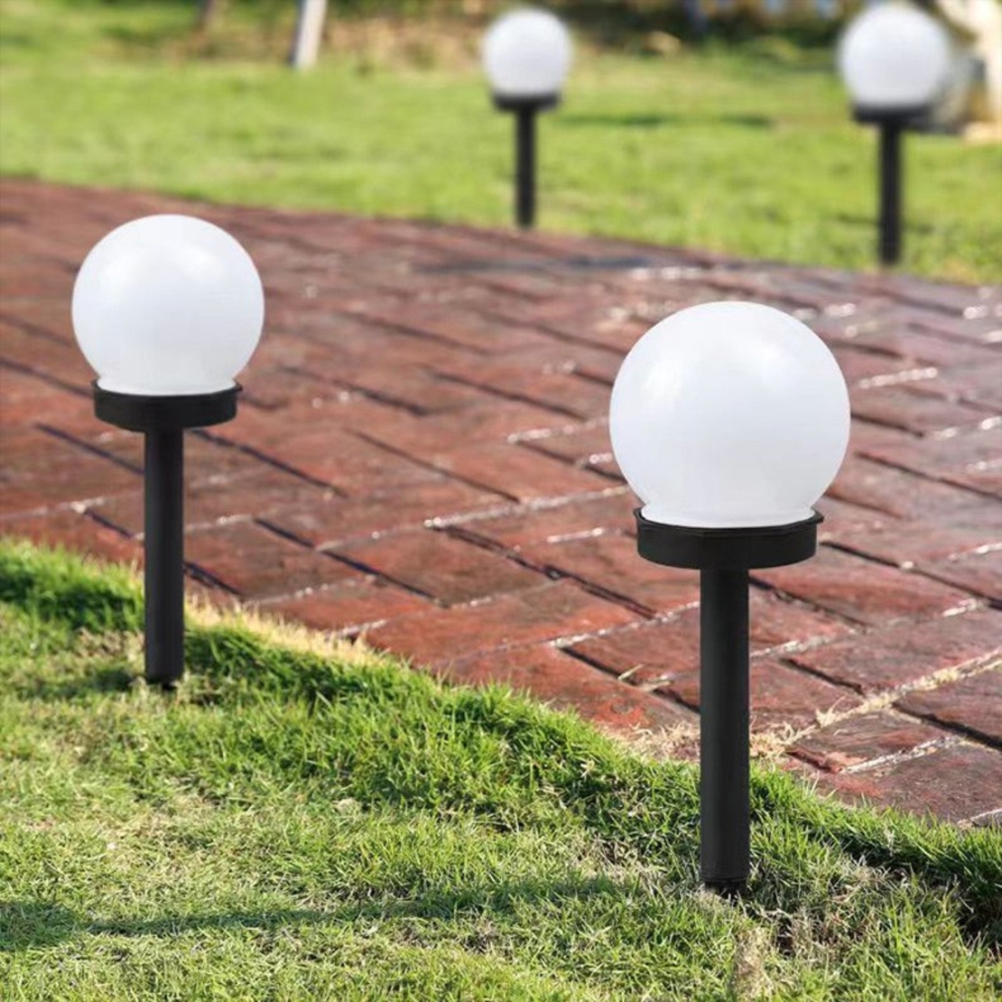 Set 2 lampa solara LED, Sferica, Tip Glob Flippy, Diametru 10 cm, Multicolor