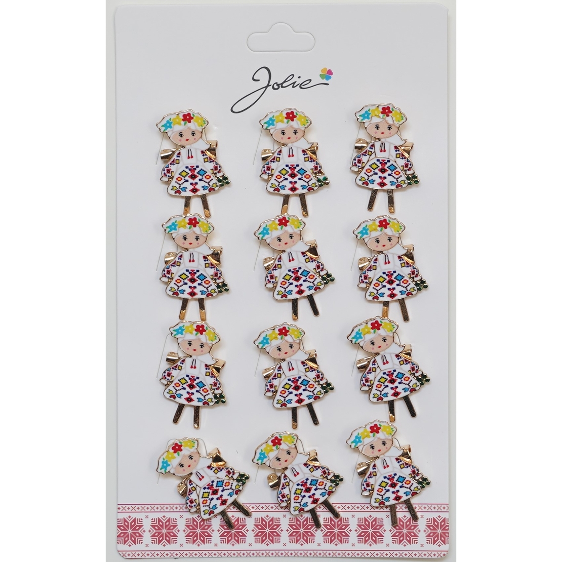 Set 12 Brose Martisor Primavara Fata Traditionala cu Coronita