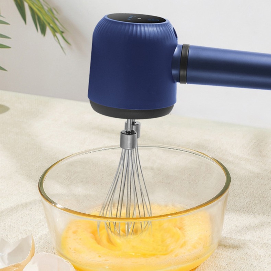 Mixer Electric fara Fir, Flippy, Mixer pentru Oua Smantana Frisca, Maner Plastic, Usor de Utilizat si Depozitat, 20 x 8.5 x 14.5 cm, Albastru Inchis