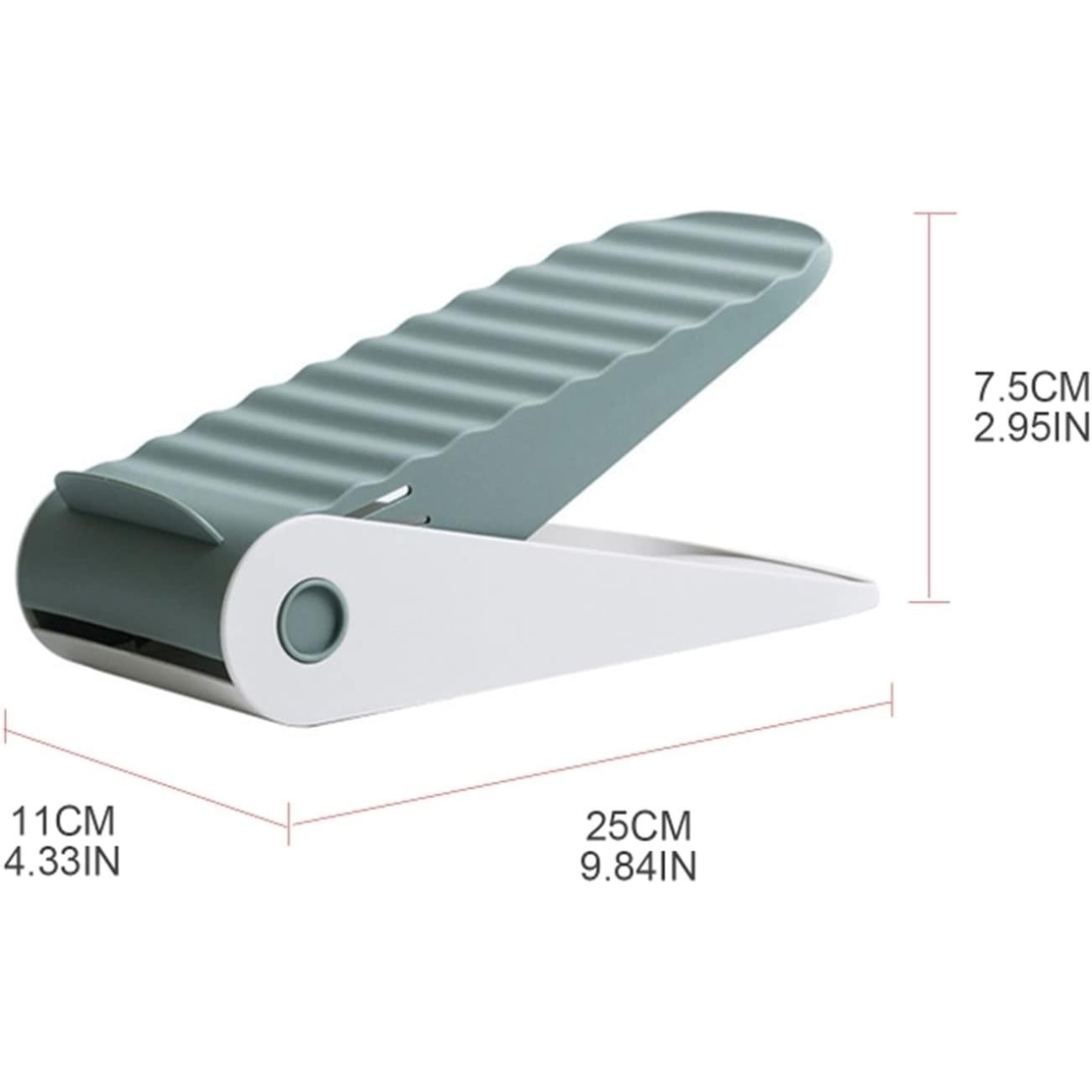 Suport pentru Pantofi, Flippy, cu Două Straturi, Organizator, Antiderapant și Durabil, Inălțime Reglabilă, 25.5x11x7.5 cm, Verde, 150 g