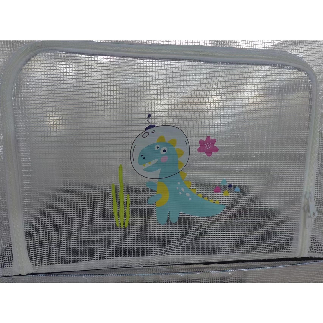 Cutie de Depozitare, Flippy, pentru Camera Copiilor, 66L, din PVC, Model Dinozaur, 50 x 40 x 33 cm, Transparent
