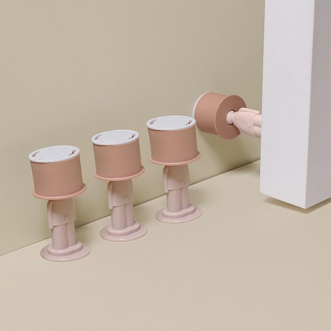 Opritor de Usa, Flippy, din Silicon, Model Magicial, cu Prindere de Perete, Anti-Coliziune, 4x 8.5 cm, Roz