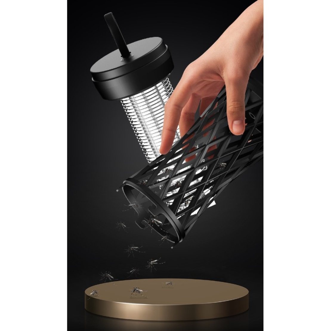 Lampa Anti-Insecte, Flippy, Lumina UV, Electrica, Incarcare USB, 5V, 1A, Silentioasa, 12 x 6 m, Gri