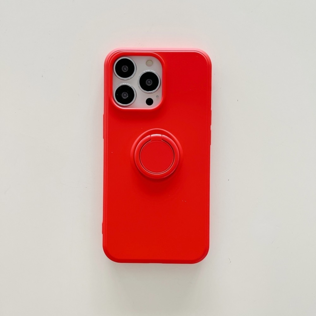 Husa protectie Flippy compatibila cu Huawei P40 Lite Liquid Silicone Ring cu suport rotativ Rosu