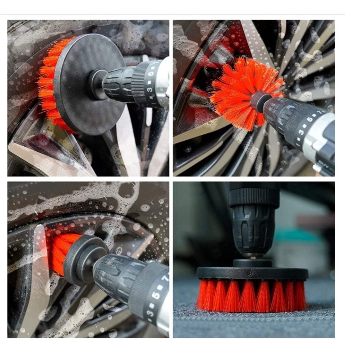 Set 12 Accesorii pentru Curatare Auto, Flippy, Interior si Exterior, Rosu